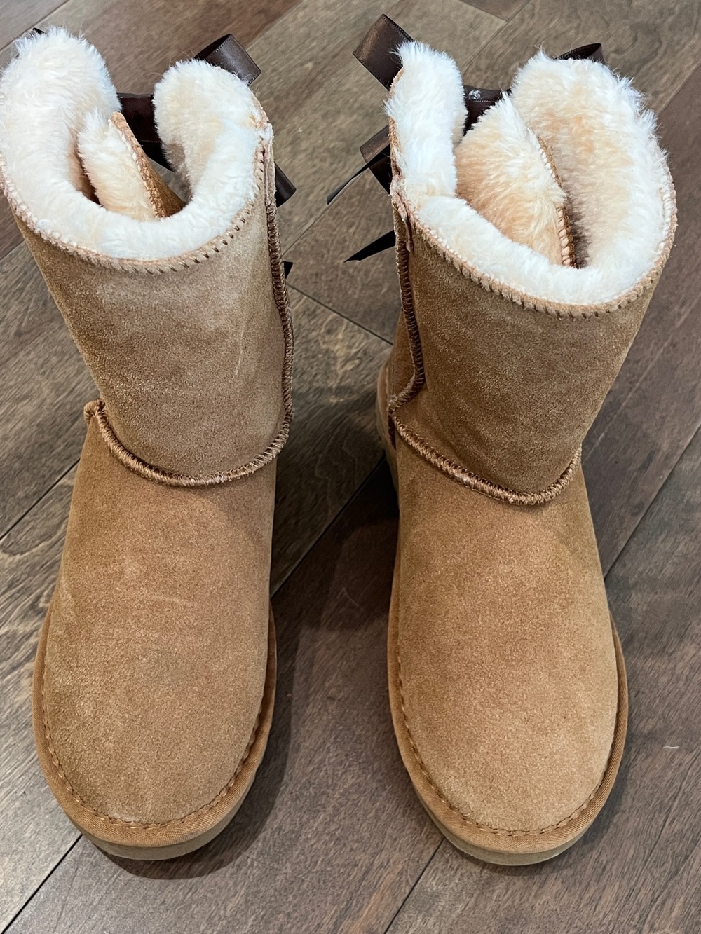 Genuine Leather Shearling-Lined Ankle Boots - Chestnut